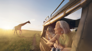 Woman on safari excursion